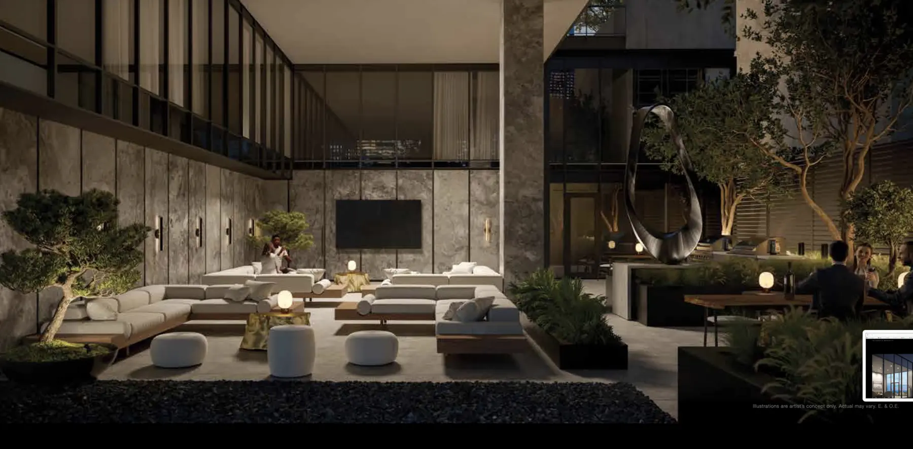 Landscaped outdoor courtyard at Allure Toronto