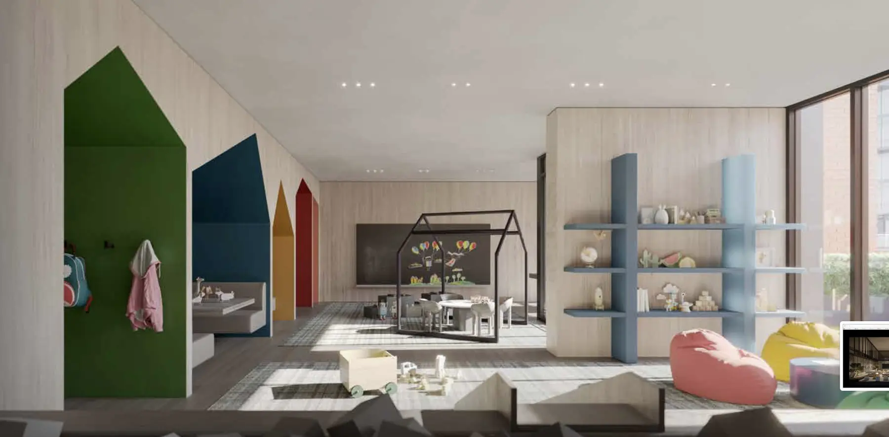 Colourful children’s playroom at Allure Toronto