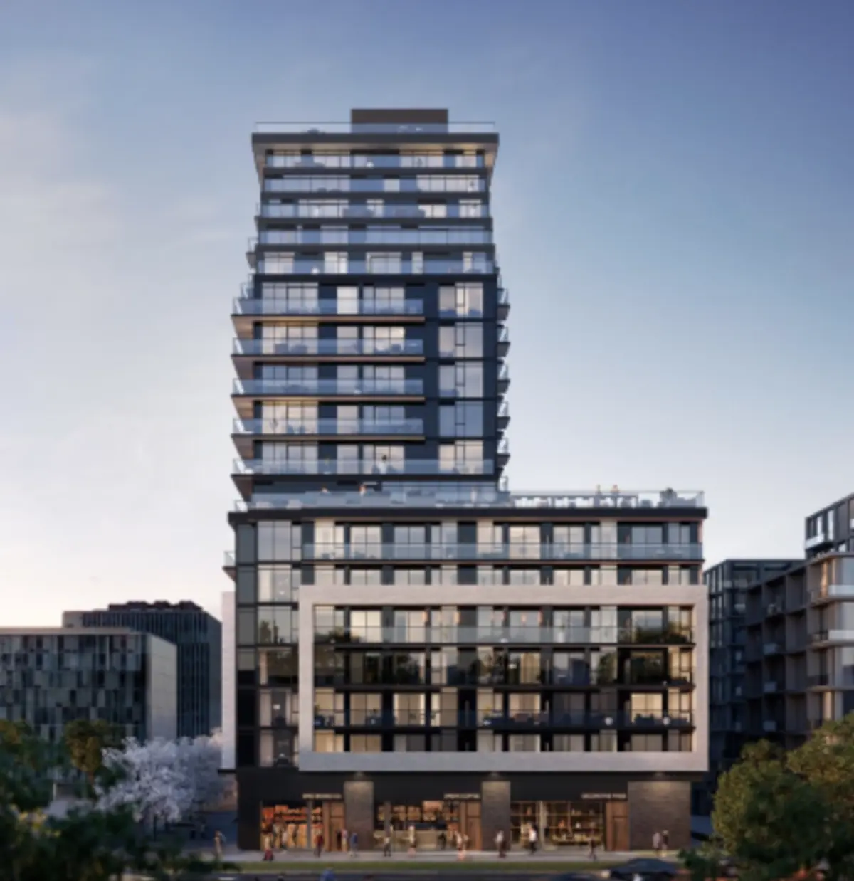 Exterior rendering of Arte Condos in Mississauga