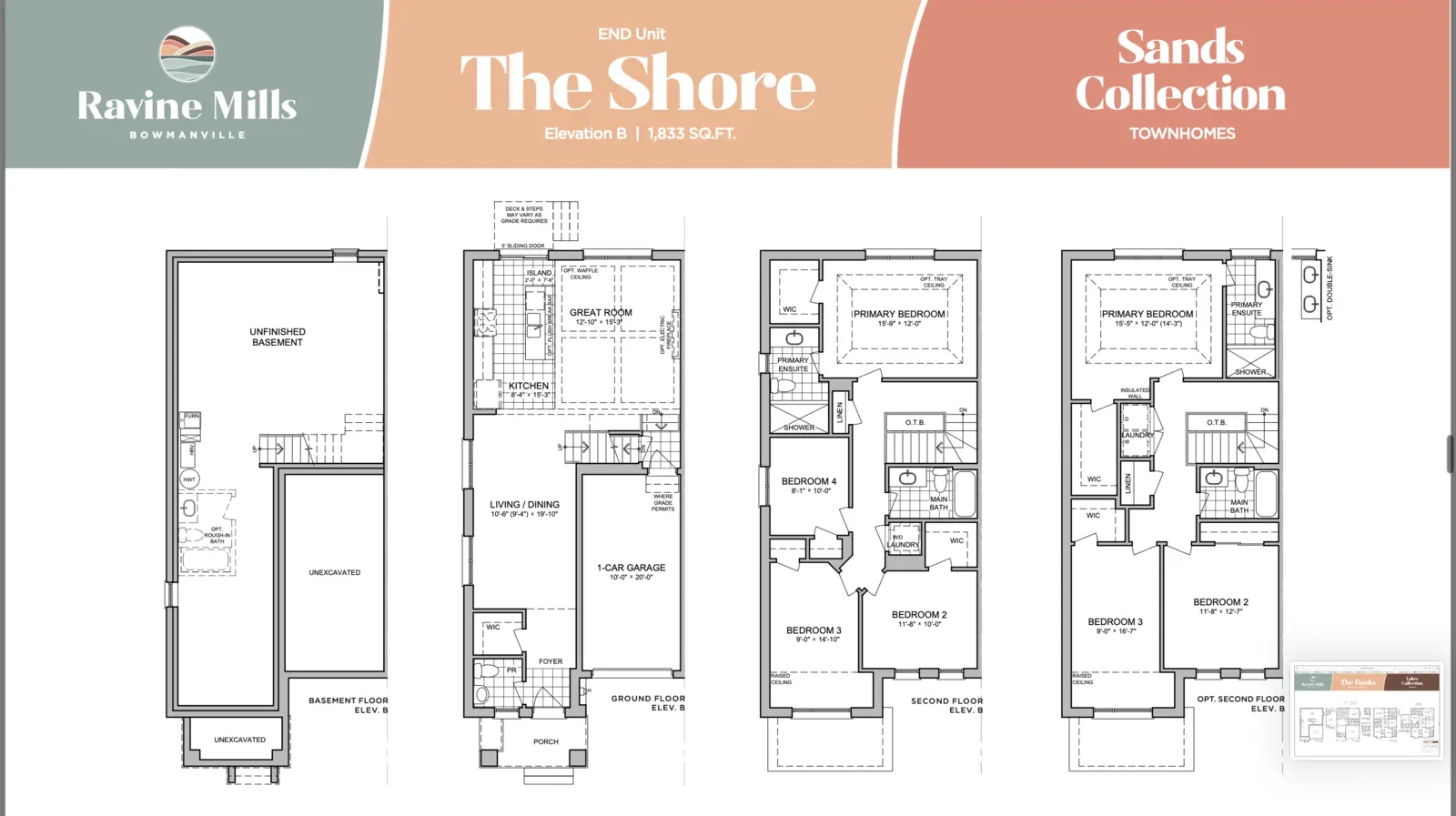 The Shore townhome floor plan at Ravine Mills