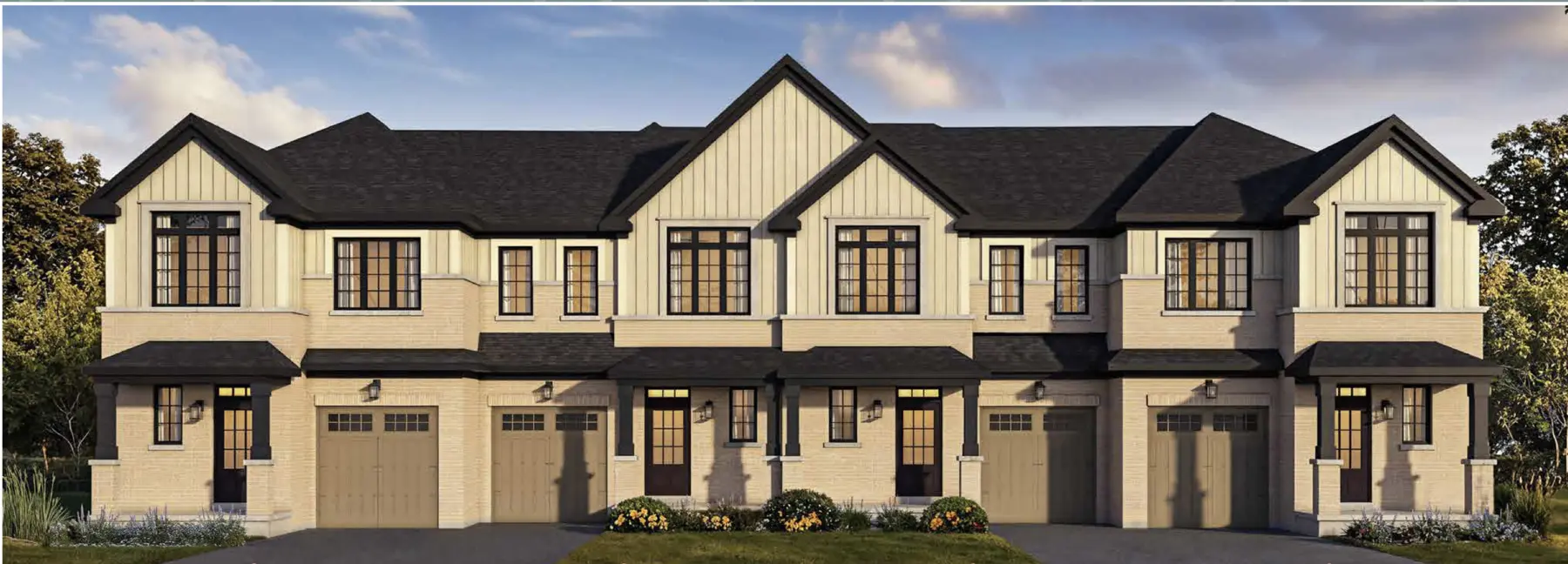 Rendering of the Ravine Mills townhome collection in Bowmanville